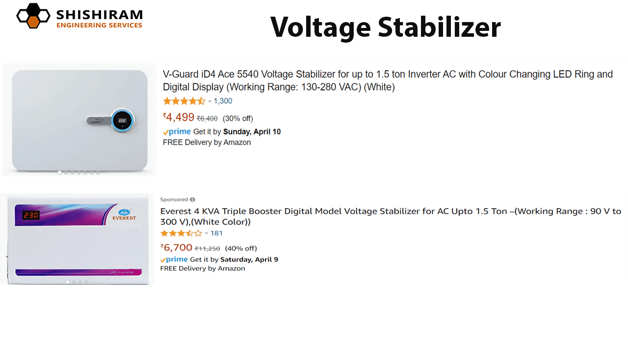 the voltage stabilizer has a working voltage range of (90V to 300V).