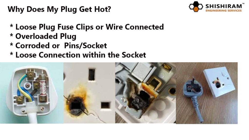 Why Does My Plug Get Hot? We explain all major reasons like Loose Plug Fuse Clips or Wire Connected, Overloaded Plug, Corroded or Pins/Socket and Loose Connection within the Socket.