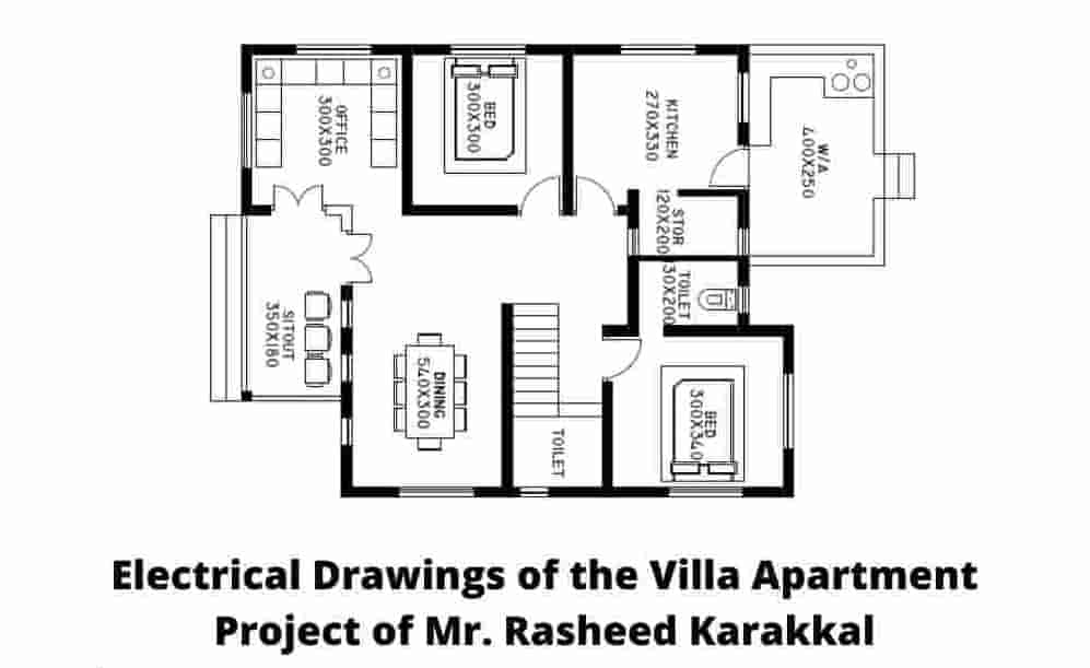 Electrical Drawings of the Villa Apartment Project of Mr. Rasheed Karakkal-min